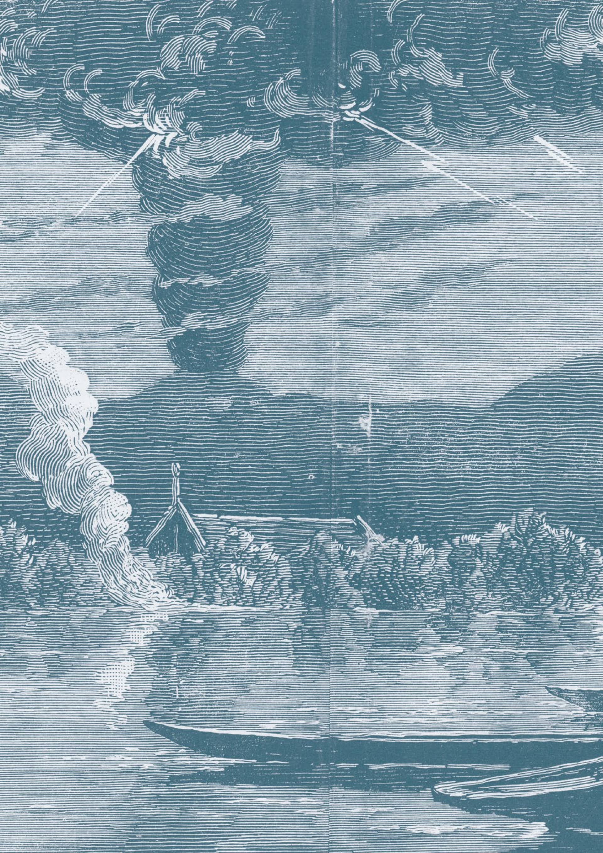 Good Eastern Poster of Mt. Tarawera Buried Village Sketch